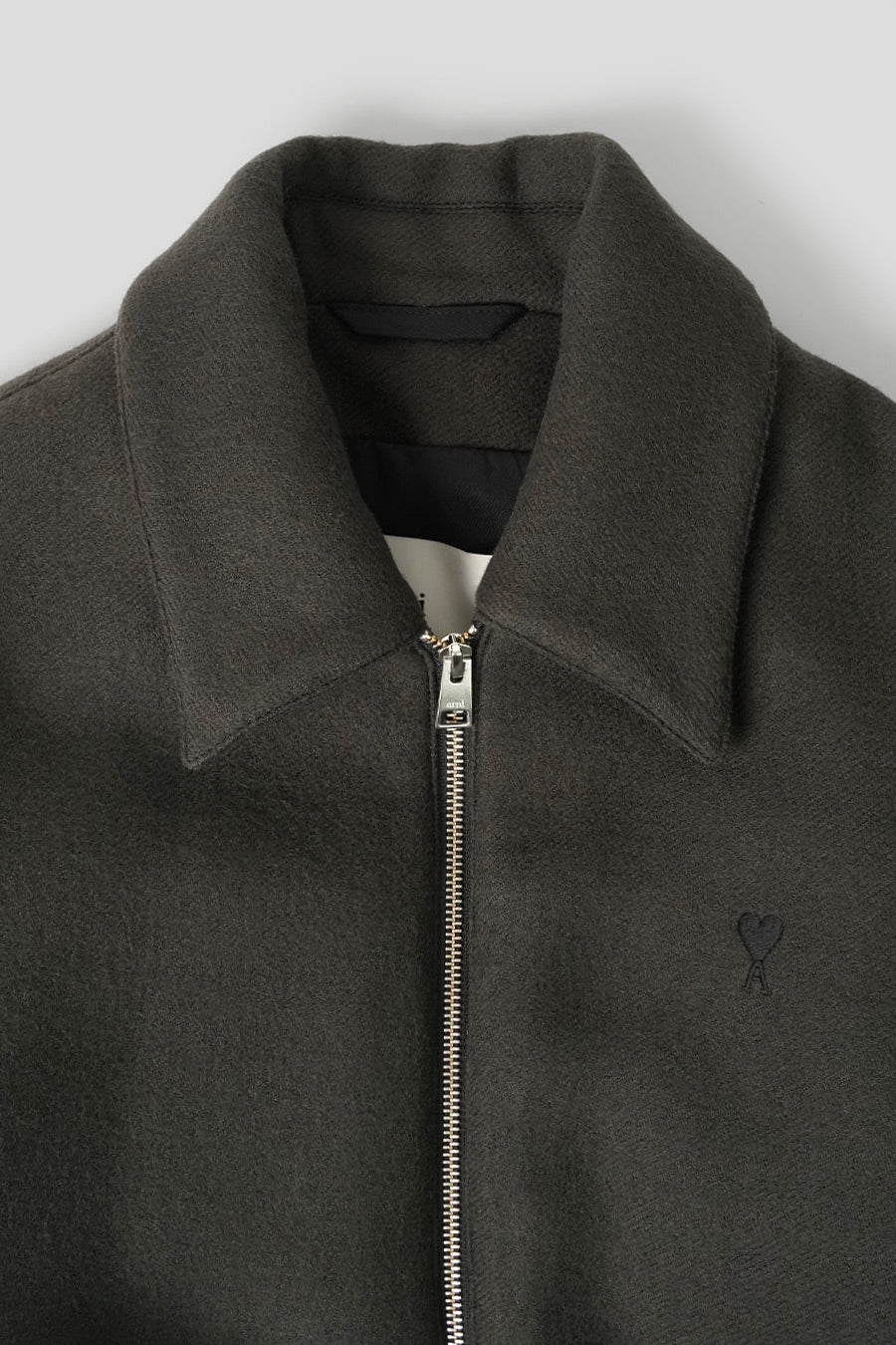 AMI PARIS - BLOUSON ZIPPÉ AMI DE COEUR ANTHRACITE - LE LABO STORE