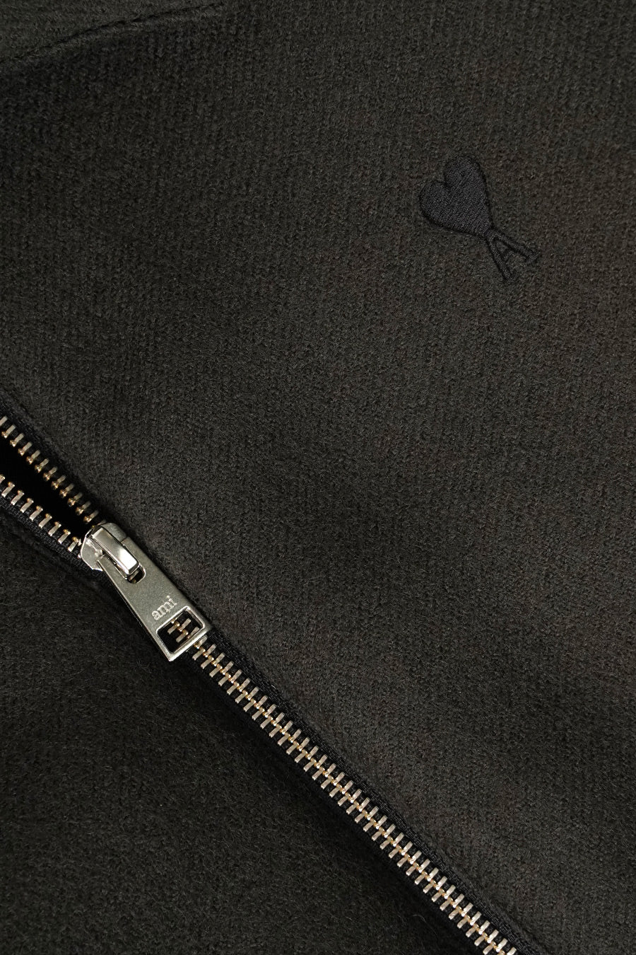 AMI PARIS - BLOUSON ZIPPÉ AMI DE COEUR ANTHRACITE - LE LABO STORE