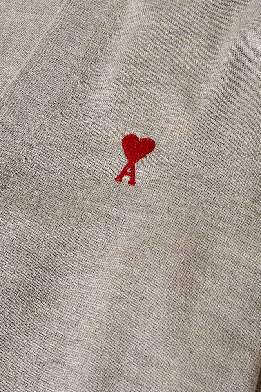 AMI PARIS - CARDIGAN AMI DE COEUR BEIGE CLAIR - LE LABO STORE