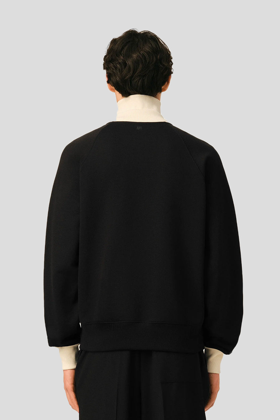AMI PARIS - CARDIGAN BICOLOR ZIPPED ADC NOIR ET IVOIRE - LE LABO STORE