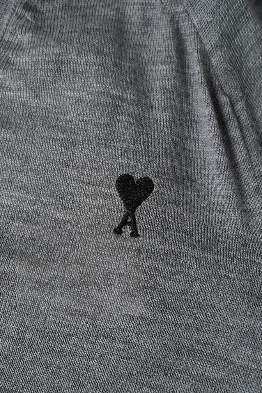 AMI PARIS - CARDIGAN CONTRASTED AMI DE COEUR GRIS CHINE ET NOIR - LE LABO STORE