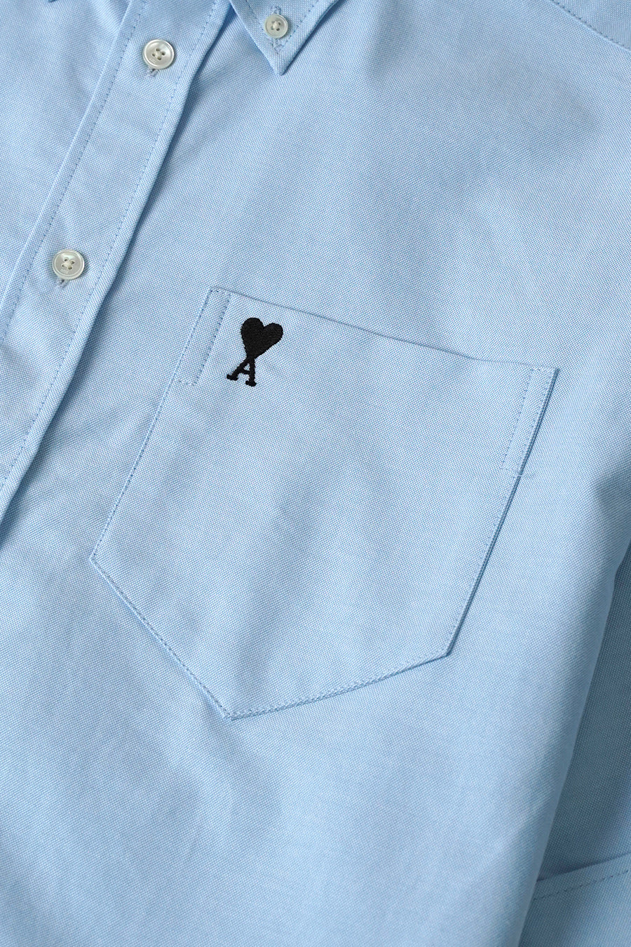 AMI PARIS - CHEMISE MANCHES COURTES BOXY AMI DE COEUR BLEU CIEL - LE LABO STORE