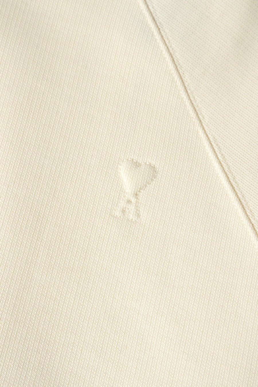 AMI PARIS - CREWNECK SMALL EMBOSSED AMI DE COEUR BLANC CREME - LE LABO STORE