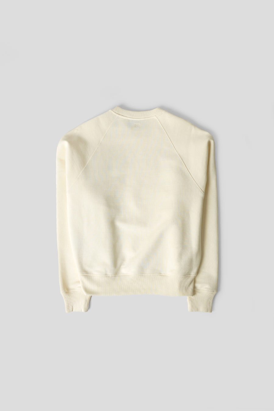 AMI PARIS - WHITE CREAM SMALL EMBOSSED AMI DE COEUR CREWNECK - LE LABO STORE