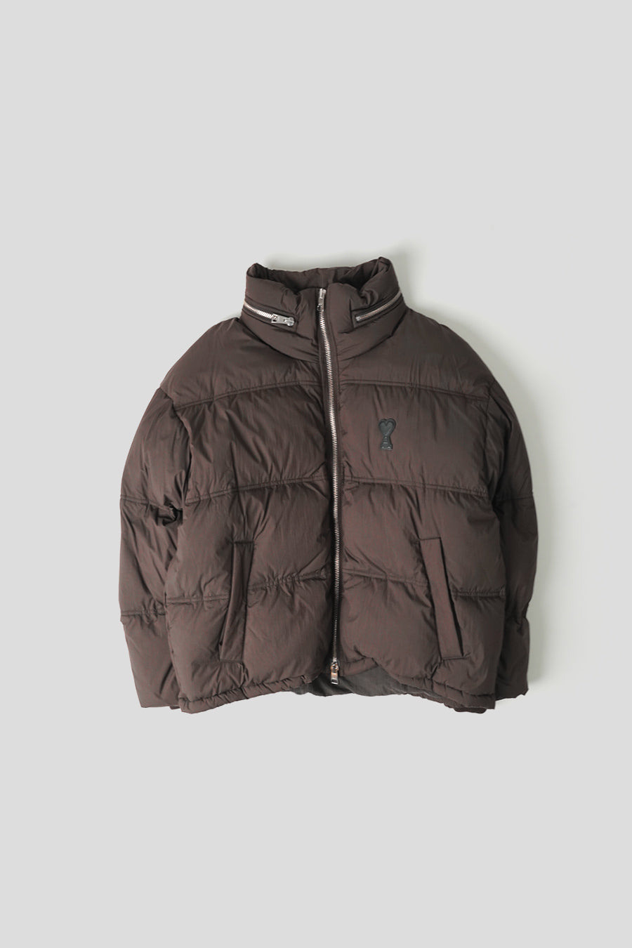 AMI PARIS - DARK COFFEE AMI DE COEUR DOWN JACKET - LE LABO STORE