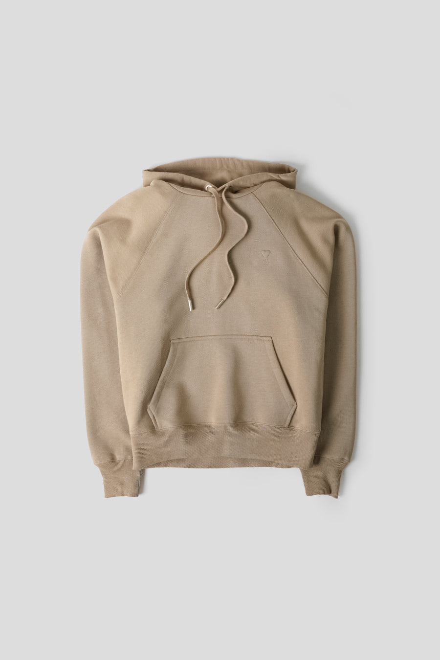 AMI PARIS - HOODIE SMALL EMBOSSED AMI DE COEUR BEIGE TAUPE - LE LABO STORE