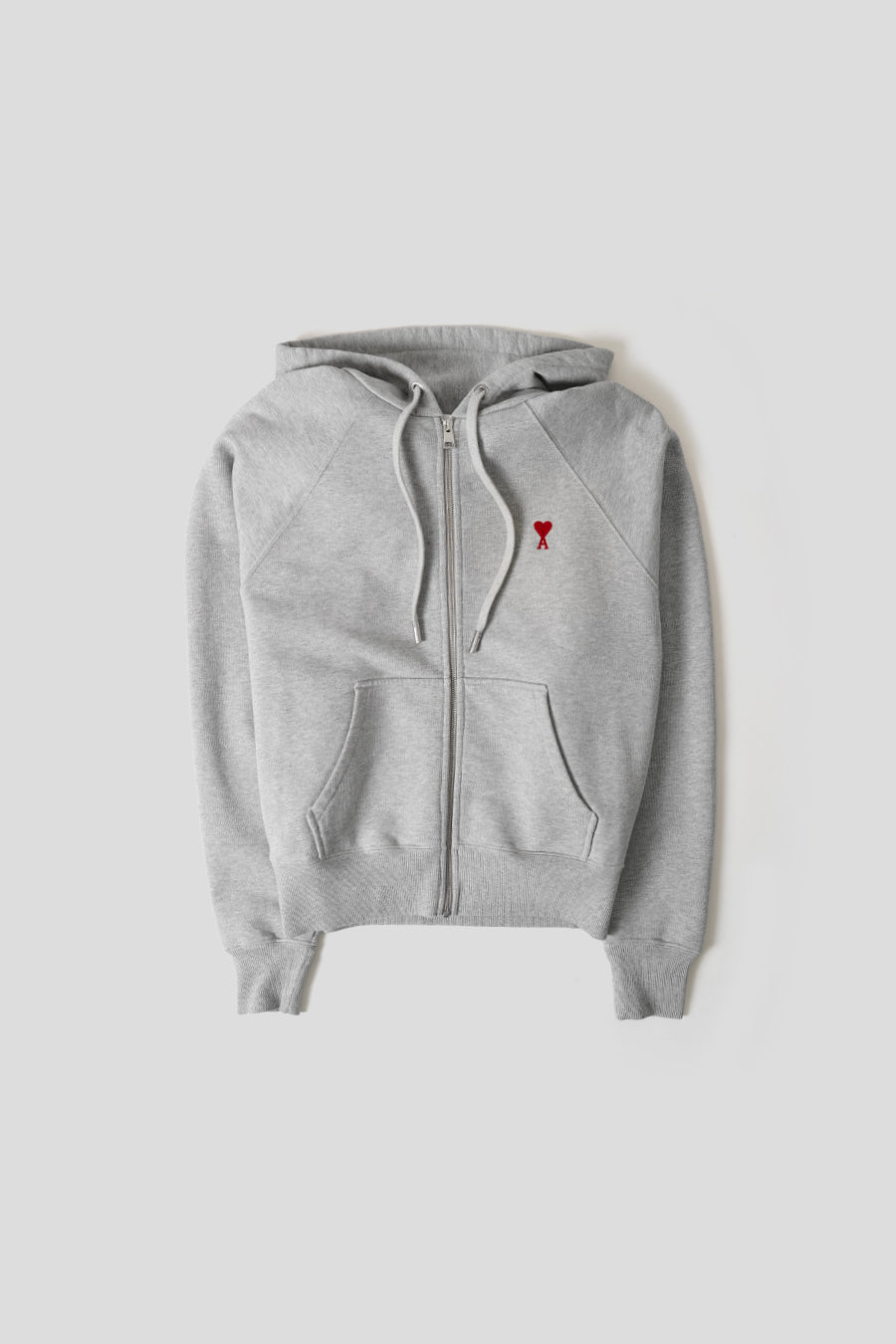 AMI PARIS - HOODIE ZIP AMI DE COEUR GRIS - LE LABO STORE