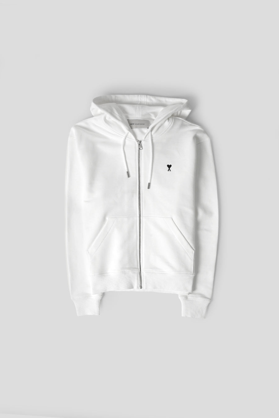 AMI PARIS - HOODIE ZIP CONTRASTED AMI DE COEUR BLANC - LE LABO STORE