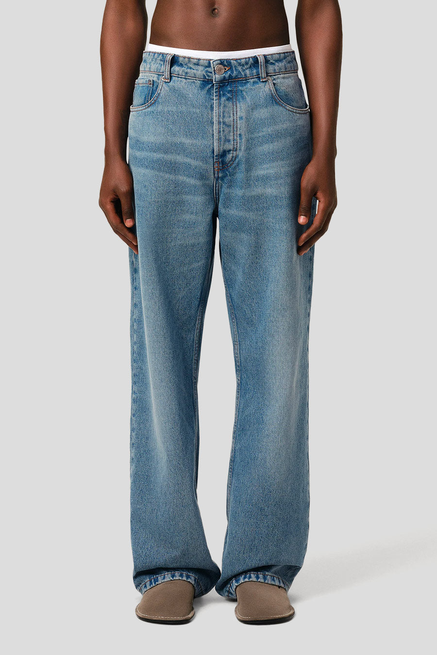 AMI PARIS - JEAN LARGE FIT BLEU USÉ - LE LABO STORE