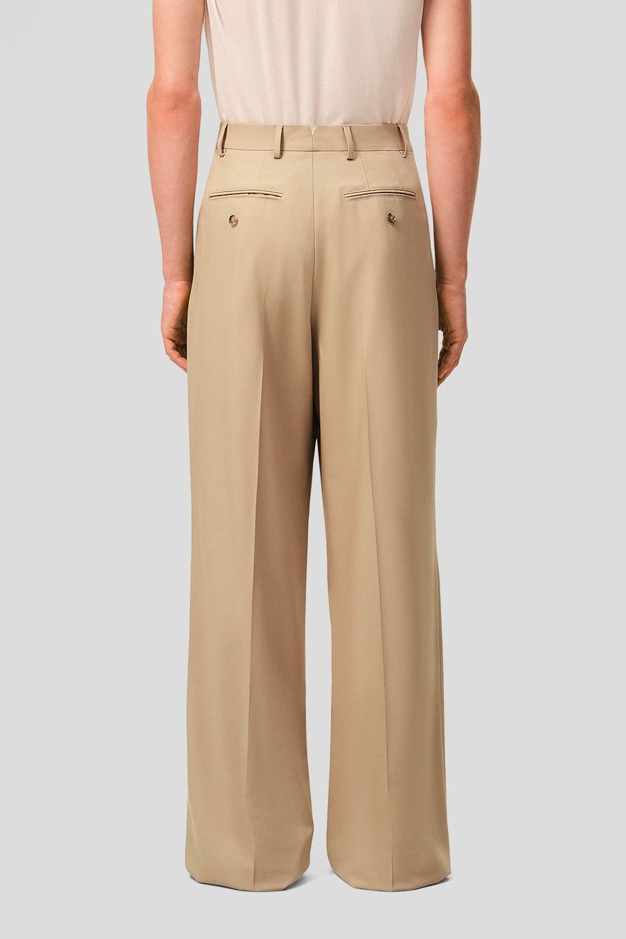 AMI PARIS - PANTALON LOW WAIST WIDE BEIGE TAUPE - LE LABO STORE