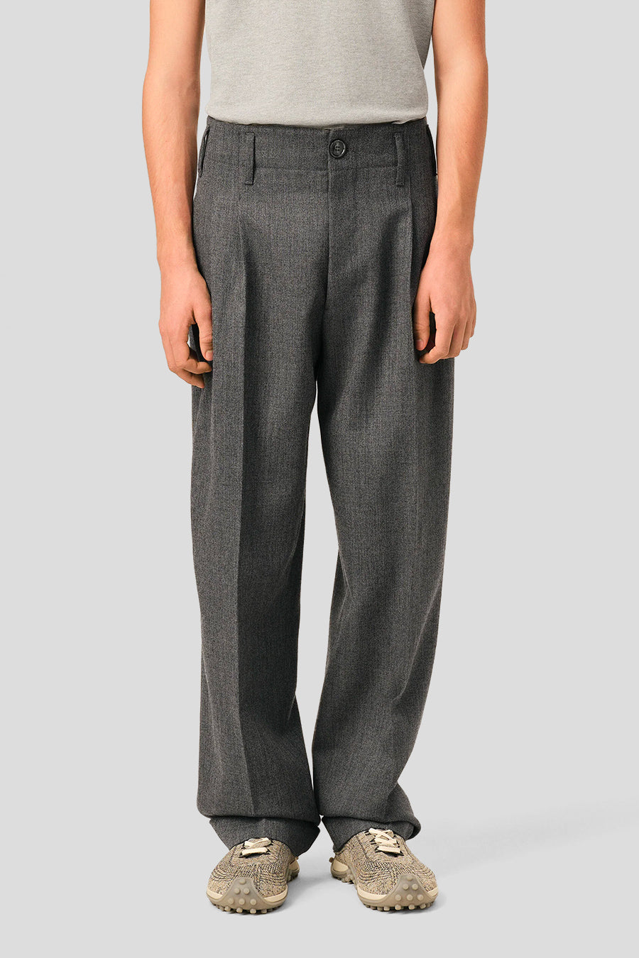 AMI PARIS - PANTALON ZUILT 2 PLEATS GRIS - LE LABO STORE
