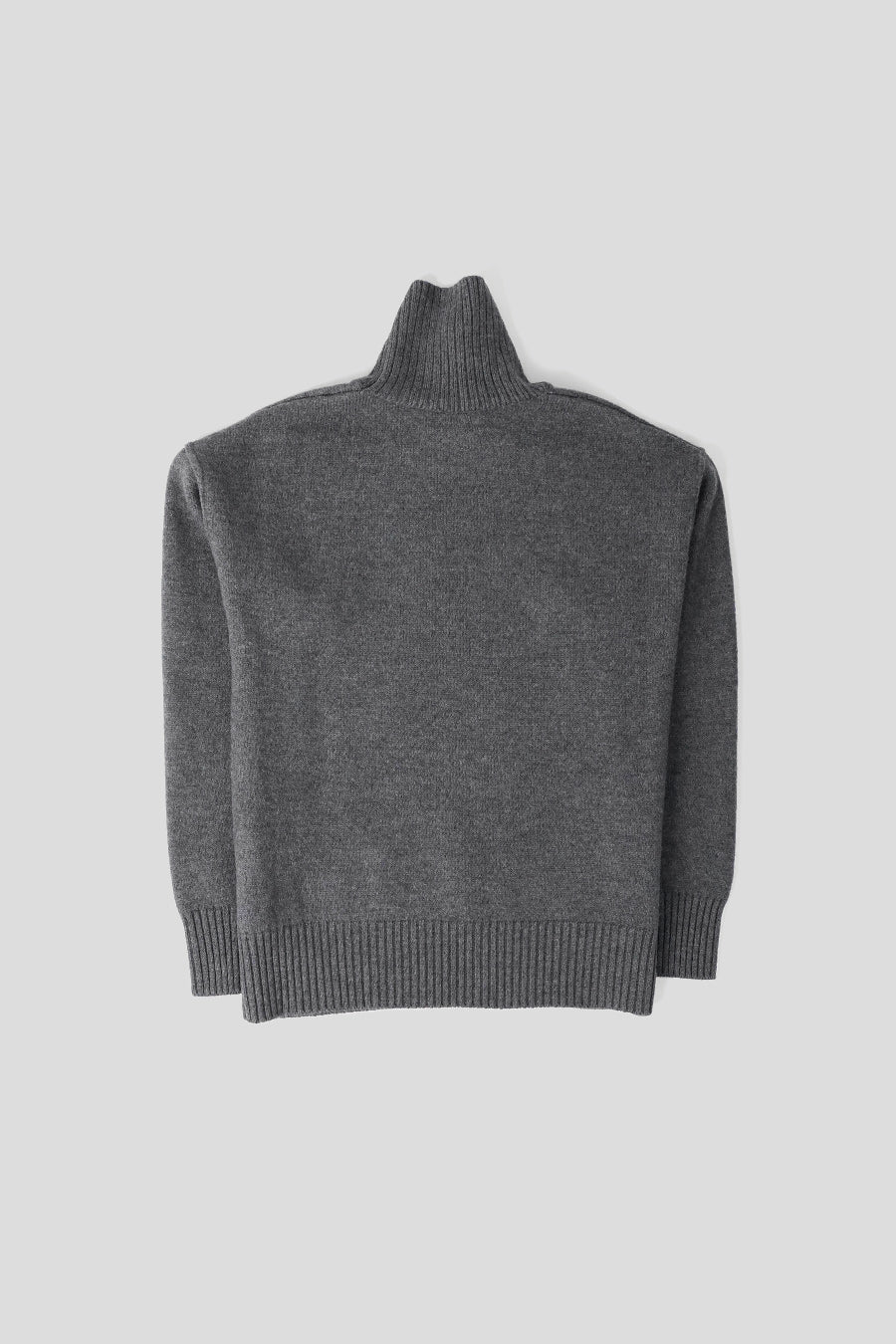 AMI PARIS - PULL COL CHEMINÉE AMI DE COEUR GRIS ET ROUGE - LE LABO STORE