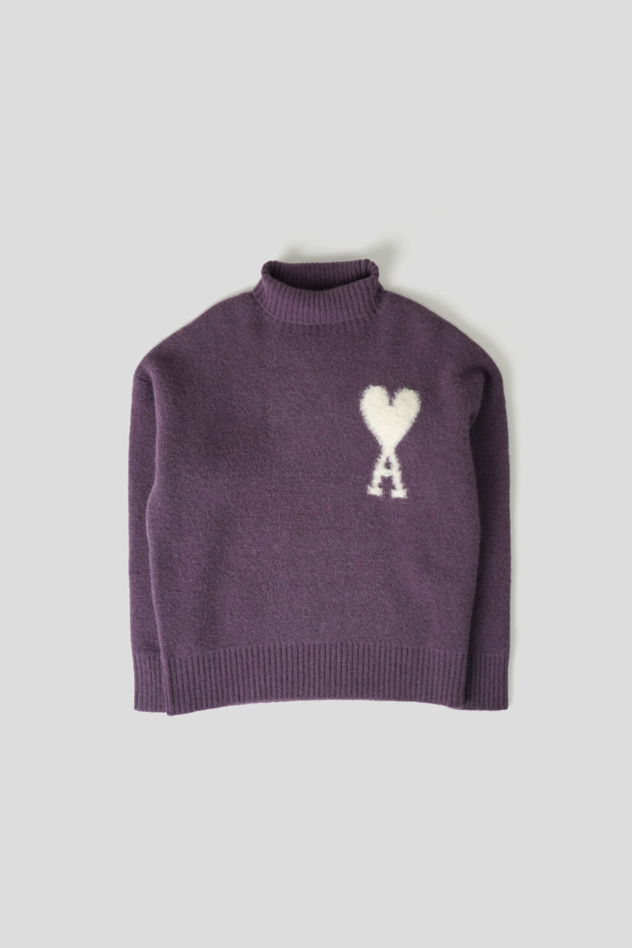 AMI PARIS - PULL COL HAUT AMI DE COEUR LILAS - LE LABO STORE