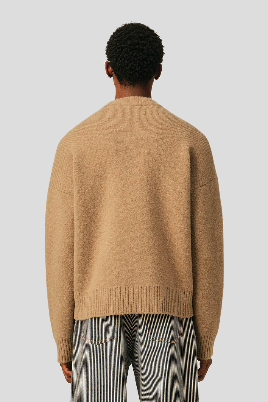 AMI PARIS - BEIGE AMI DE COEUR CREW NECK SWEATER - LE LABO STORE