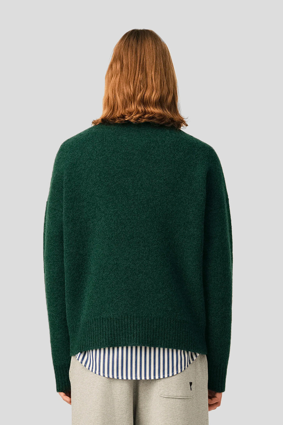 AMI PARIS - AMI DE COEUR CREW NECK SWEATER DARK GREEN - LE LABO STORE