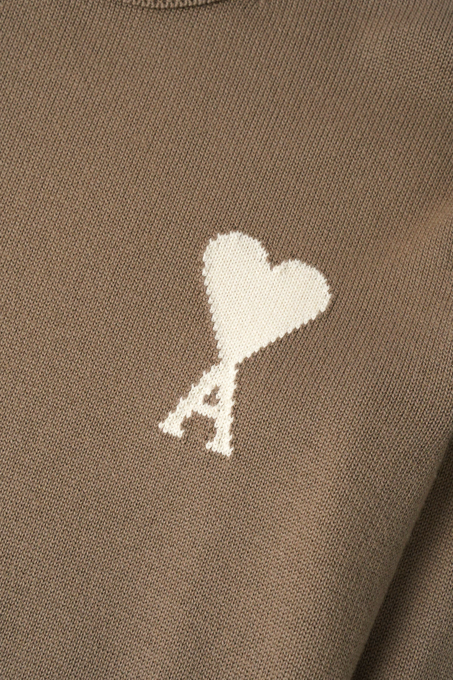 AMI PARIS - TAUPE BEIGE AND OFF-WHITE ROUND NECK AMI DE COEUL PULL - LE LABO STORE