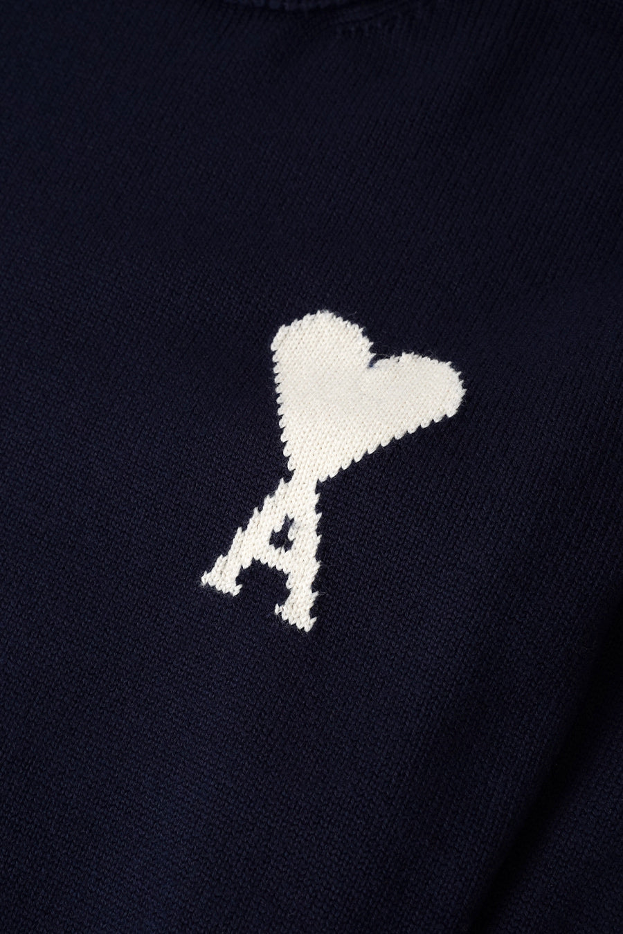 AMI PARIS - NIGHT BLUE AND OFF-WHITE ROUND NECK AMI DE COEUL PULL - LE LABO STORE