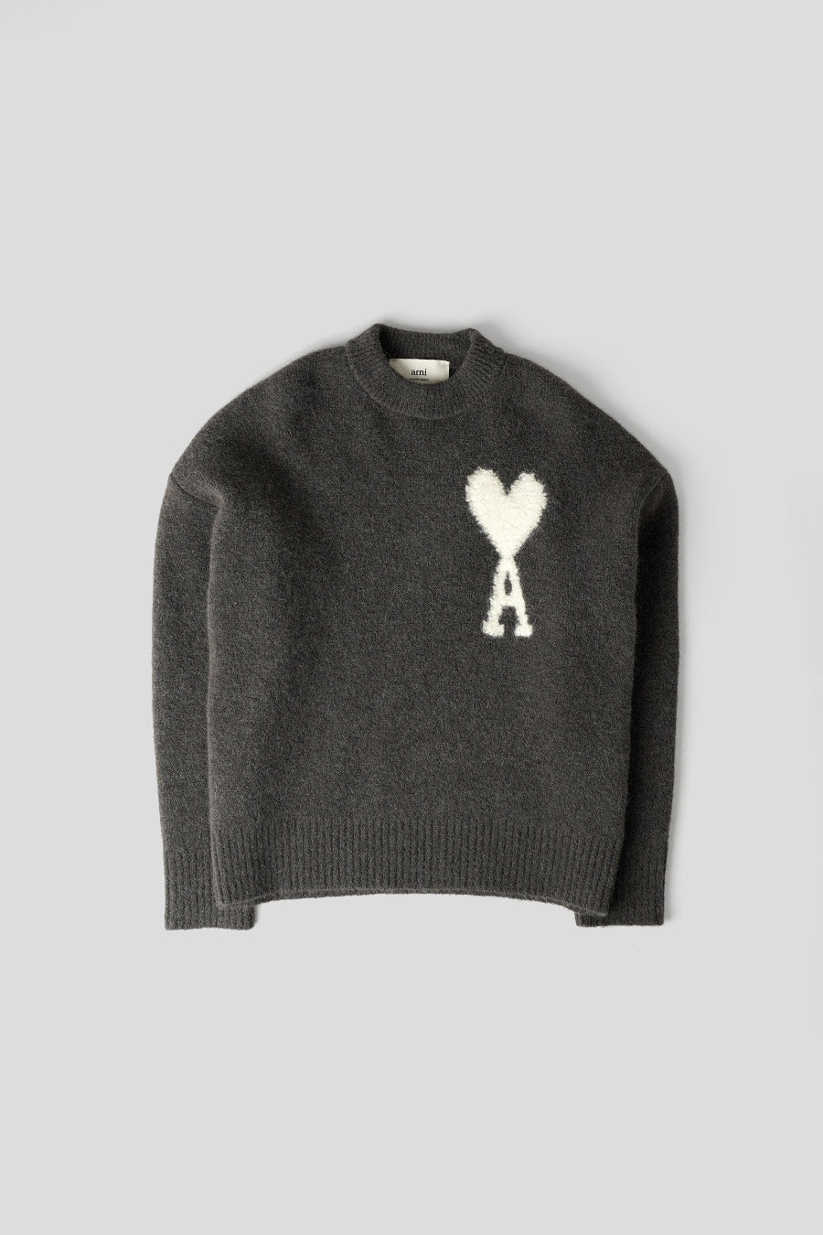 AMI PARIS - DARK GREY AMI DE COEUR ALPAGA SWEATER - LE LABO STORE