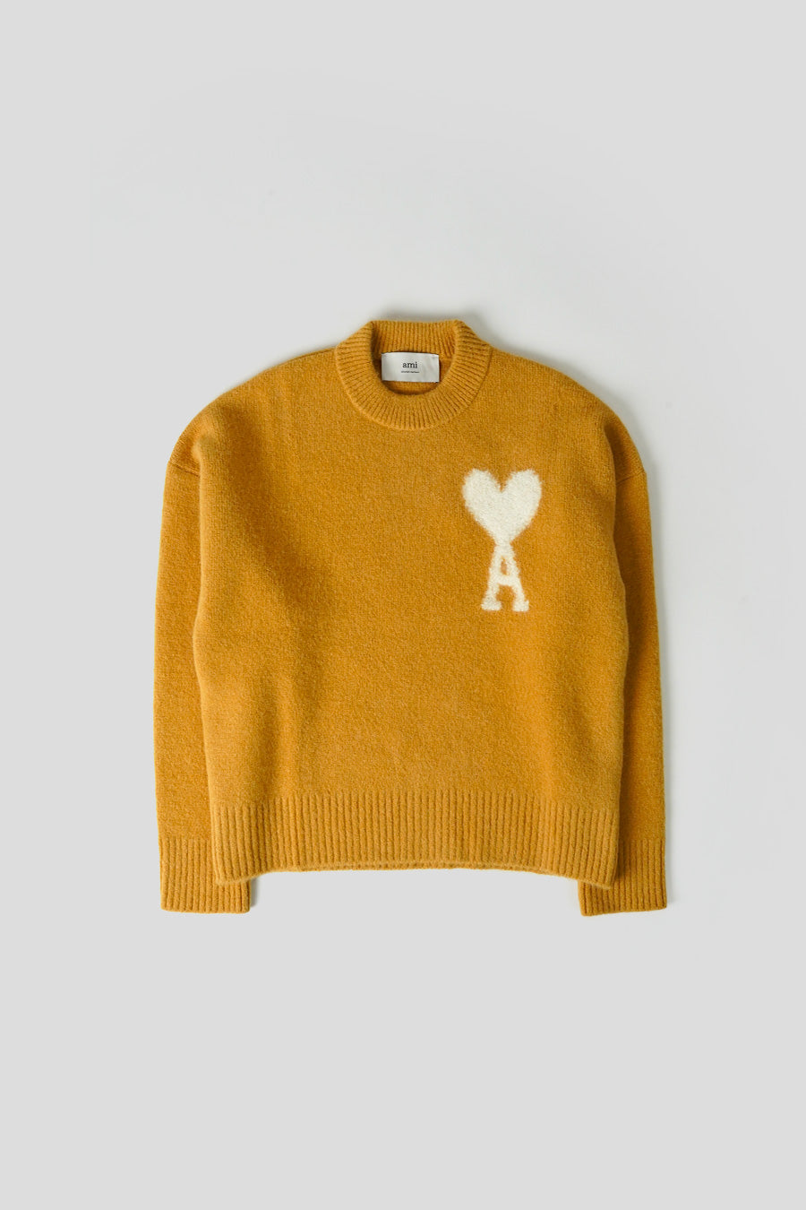 AMI PARIS - PULL EN ALPAGA AMI DE COEUR MOUTARDE - LE LABO STORE