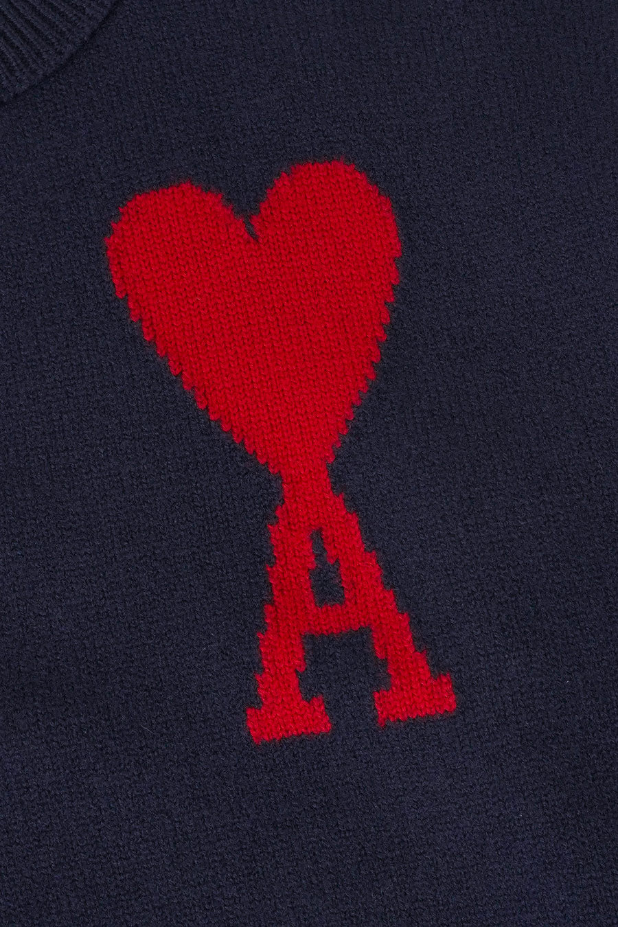 AMI PARIS - PULL EN LAINE AMI DE COEUR BLEU MARINE - LE LABO STORE