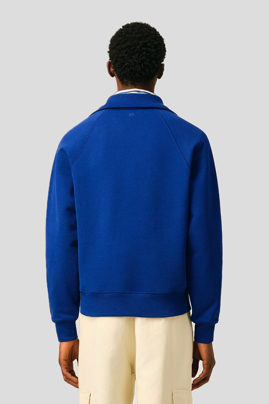 AMI PARIS - BLUE THANK YOU FOR BEING A FRIEND ZIPPED SWEATER - LE LABO STORE