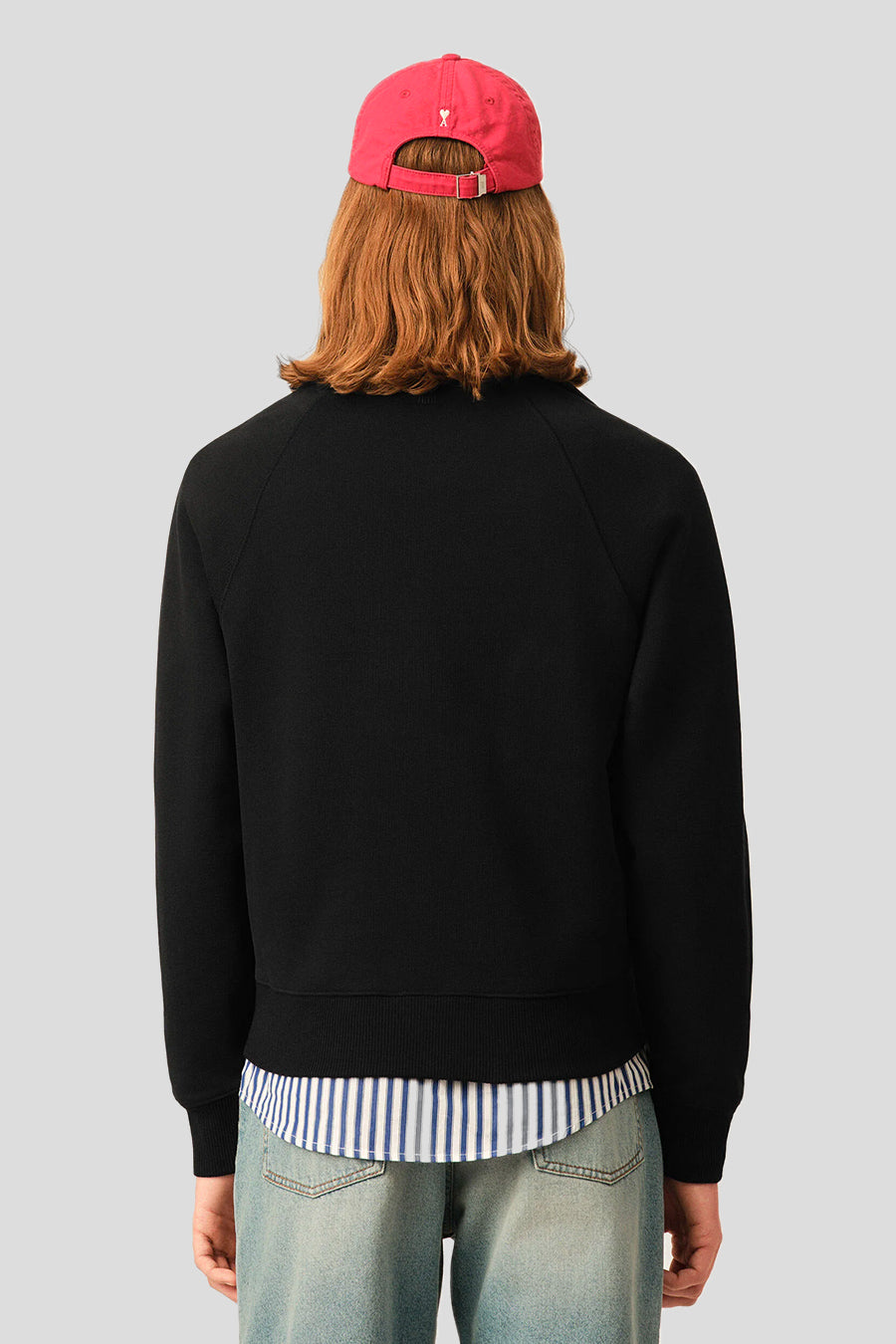 AMI PARIS - PULL ZIPPED TONAL EMBOSSED ADC NOIR - LE LABO STORE