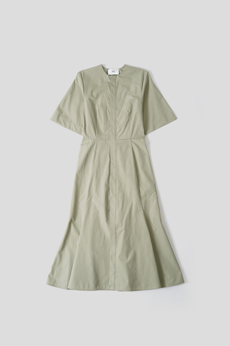 AMI PARIS - MIDI DRESS WITH HIDDEN PAT SAGE GREEN LE LABO STORE AMI PARIS - MIDI DRESS WITH HIDDEN PAT SAGE GREEN LE LABO STORE