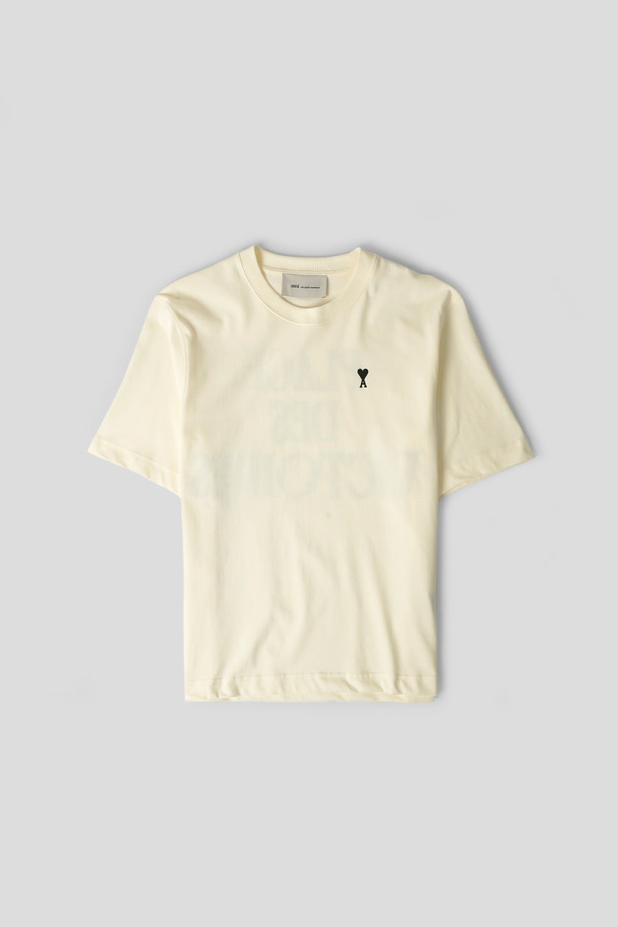 AMI PARIS - T-SHIRT BOXY AMI DE COEUR PLACE DES VICTOIRES BLANC CREME - LE LABO STORE