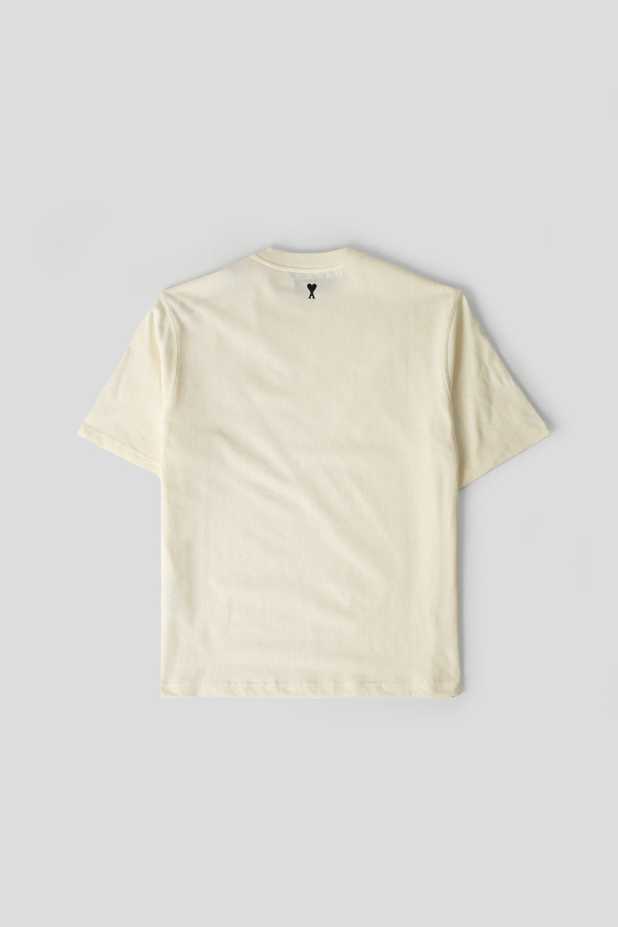 AMI PARIS - WHITE CREAM BOXY AMI DE COEUR SIGNATURE FRONT T-SHIRT - LE LABO STORE