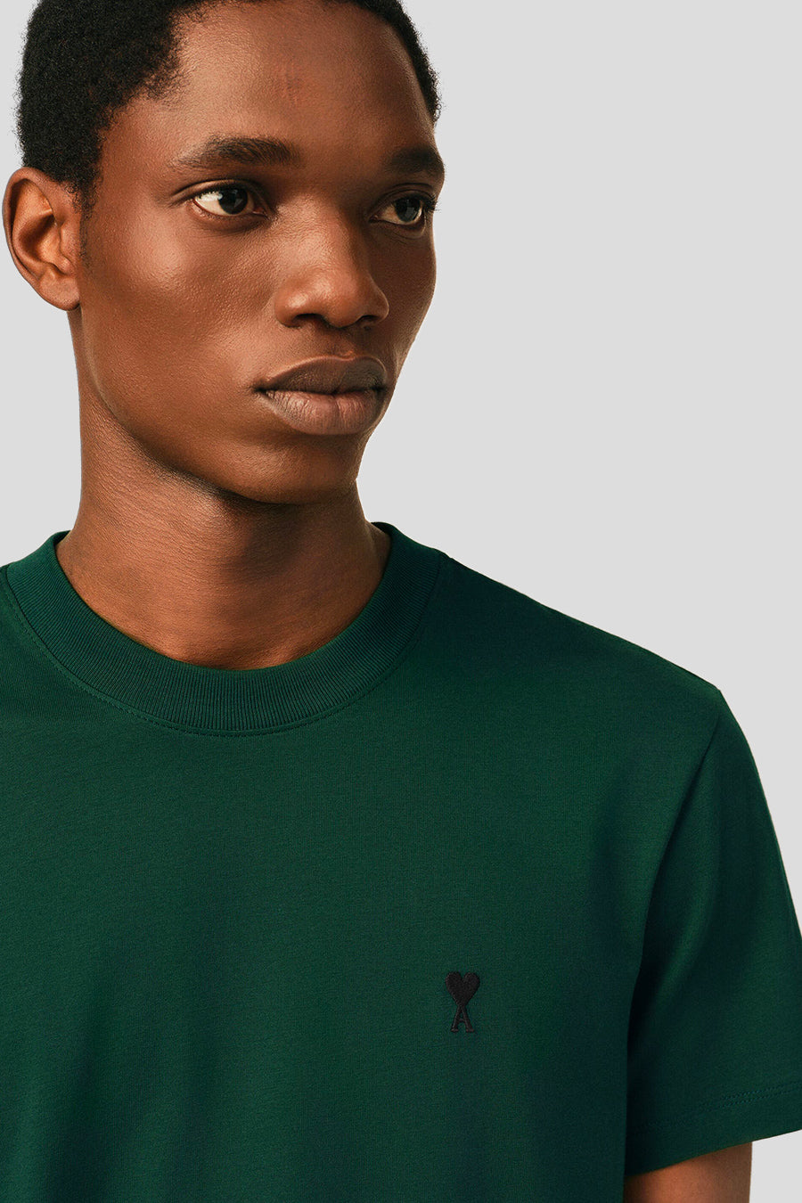 AMI PARIS - T-SHIRT CONTRASTED ADC VERT FONCÉ - LE LABO STORE