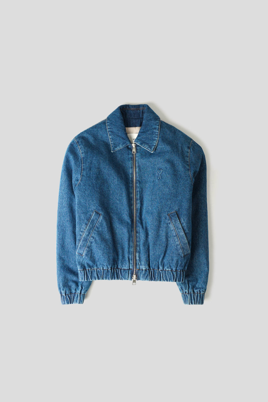 AMI PARIS - USED BLUE AMI DE COEUR ZIPPED JACKET - LE LABO STORE