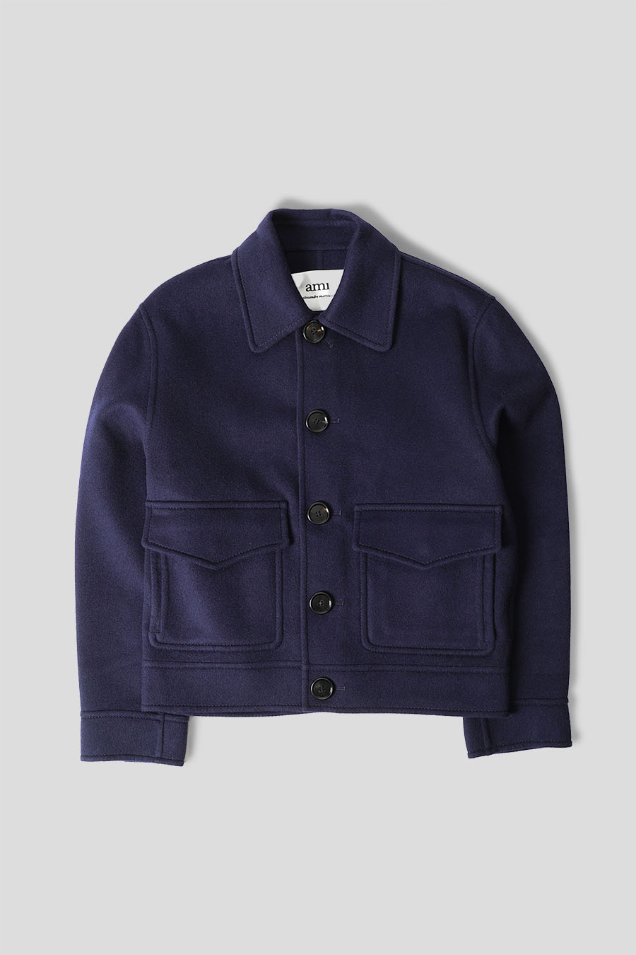 AMI PARIS - DOUBLE-FACED BOXY FIT JACKET MIDNIGHT BLUE - LE LABO STORE