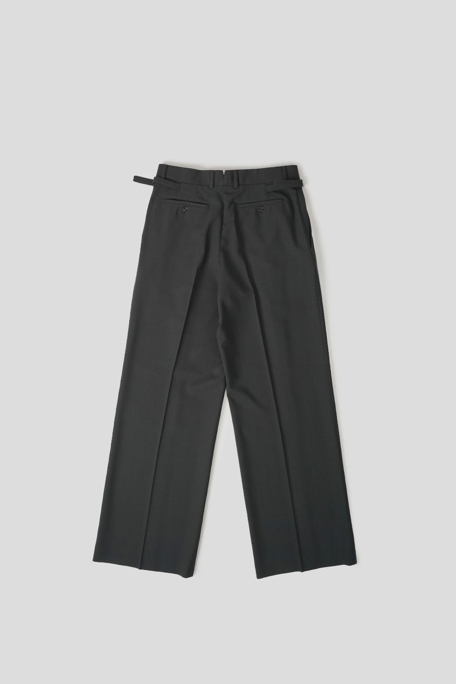 AMI PARIS - PANTALON LARGE EN LAINE AVEC PATTES DE SERRAGES ANTHRACITE - LE LABO STORE