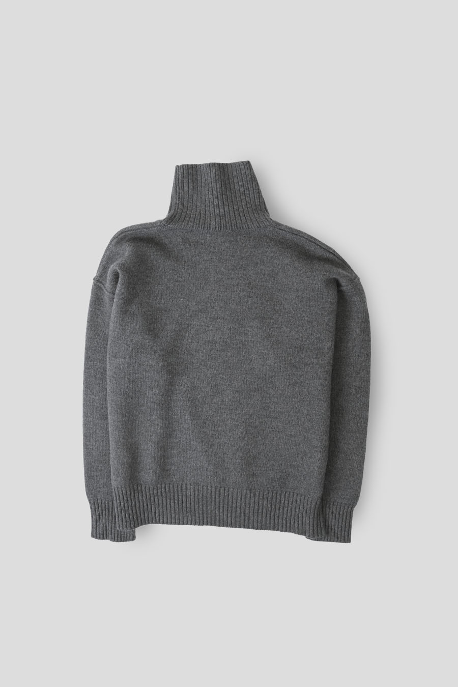AMI PARIS - PULL COL CHEMINÉ AMI DE COEUR GRIS CHINÉ ET NOIR - LE LABO STORE