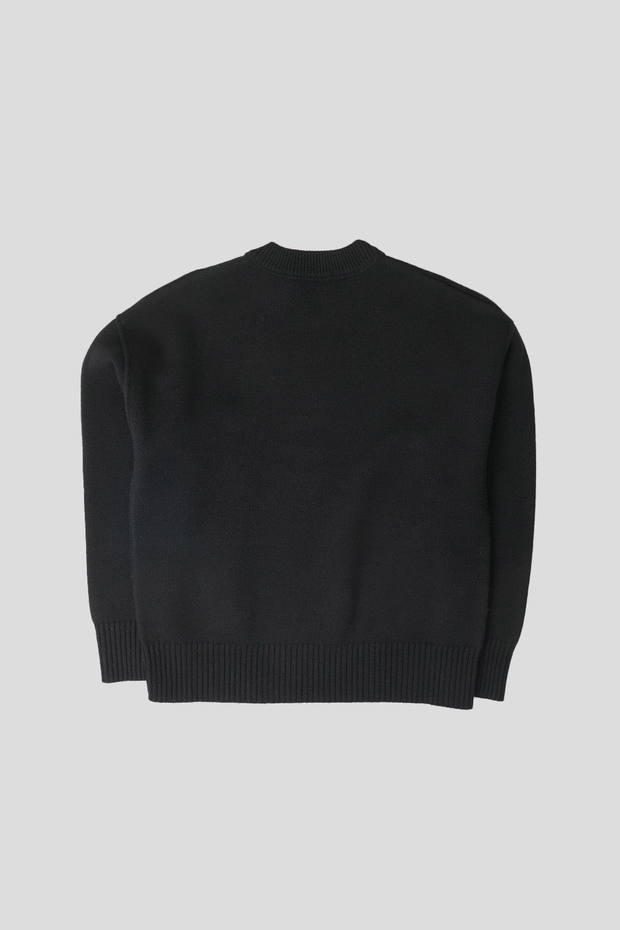 AMI PARIS - PULL COL ROND EN LAINE AMI DE COEUR NOIR ET ROUGE - LE LABO STORE