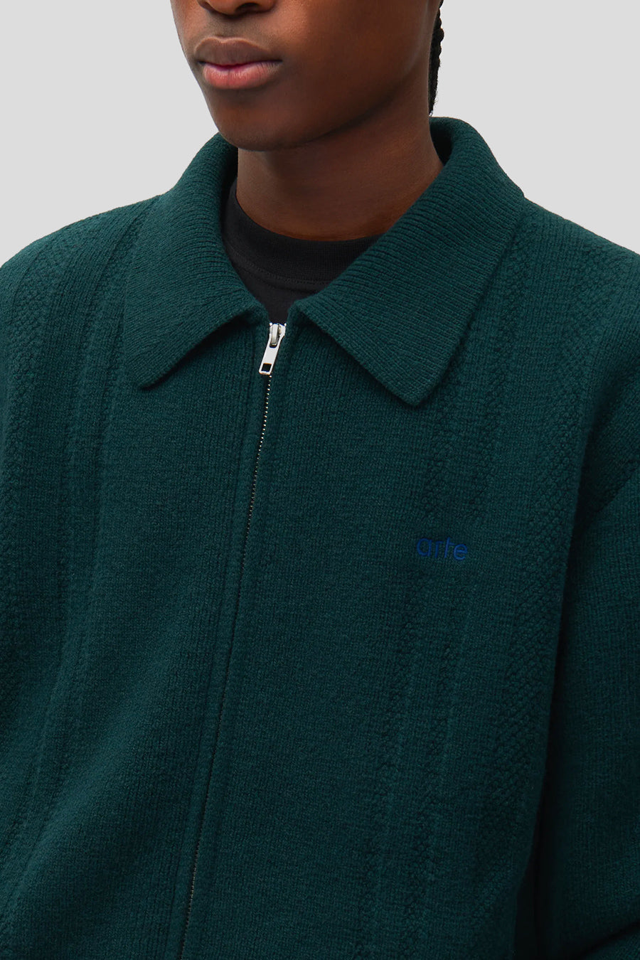 Arte - CARDIGAN COLOUR LINE VERT FONCÉ - LE LABO STORE