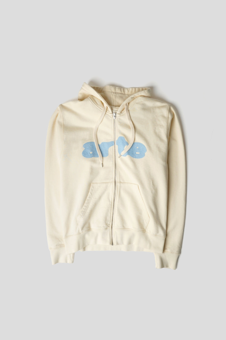 Arte - HOODIE ZIP EMBROIDERY CRÈME ET BLEU CLAIR - LE LABO STORE