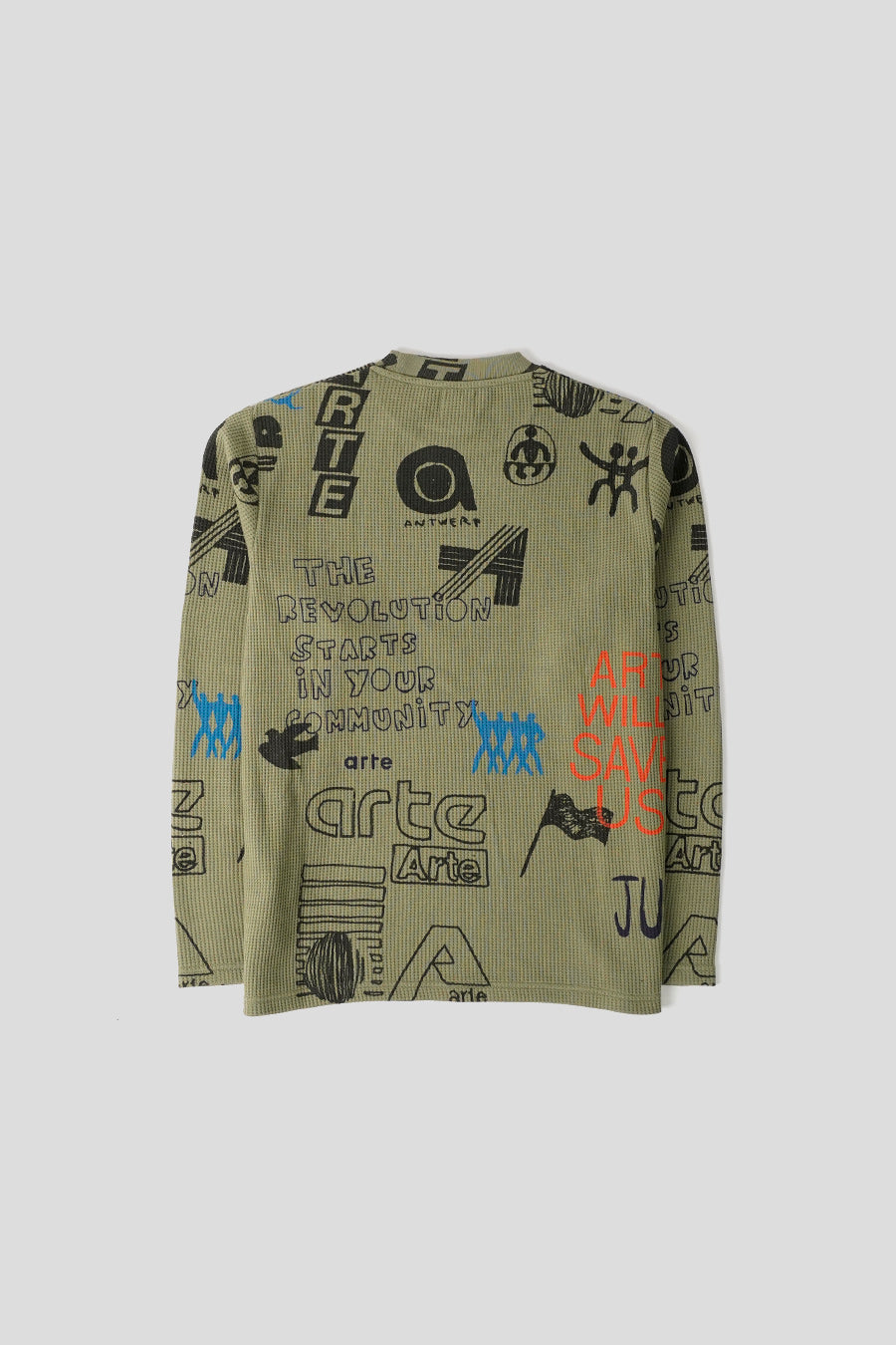 Arte - GREEN EMBOSSED LONG-SLEEVED T-SHIRT - LE LABO STORE