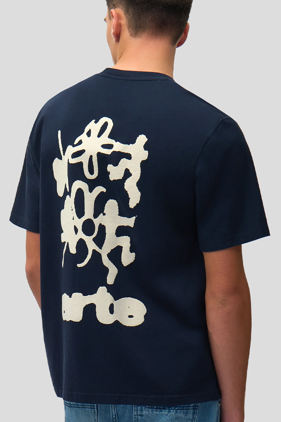 Arte - NAVY BLURRY BACK PRINT T-SHIRT - LE LABO STORE