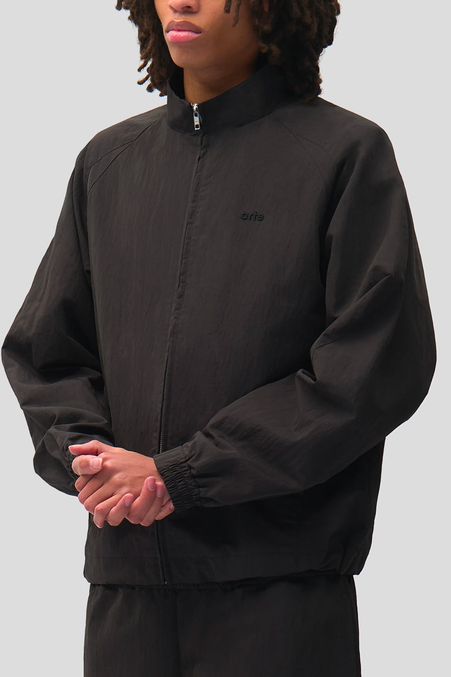 Arte - BLACK COTTON MIX TRACK JACKET - LE LABO STORE