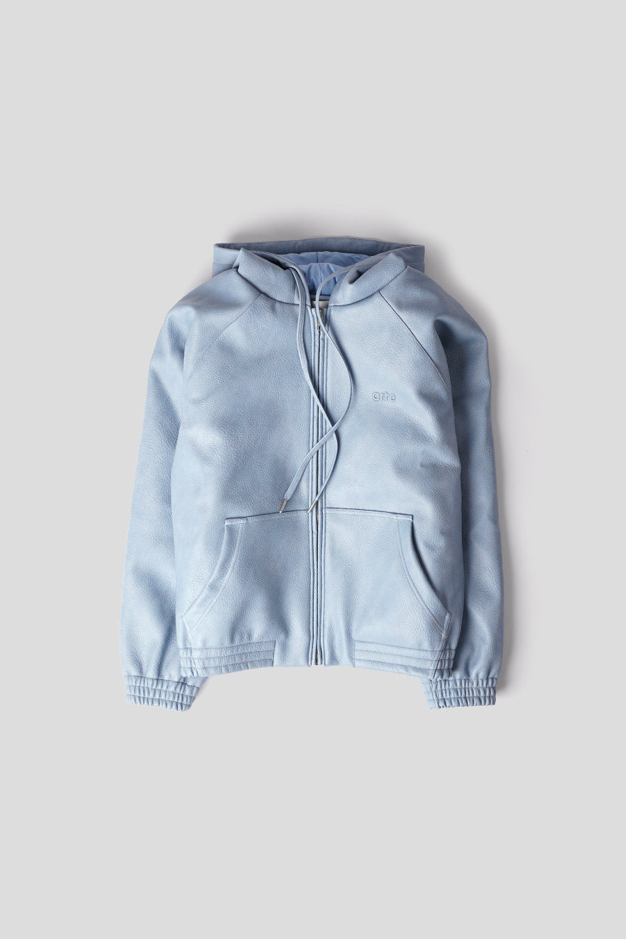 Arte - BLUE LEATHER HOODED JACKET - LE LABO STORE