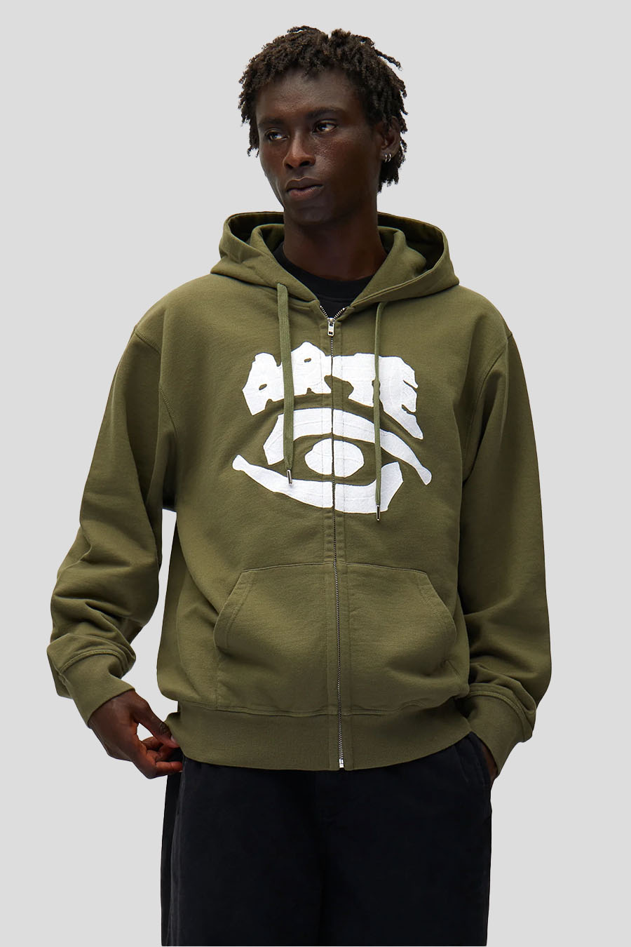 Arte - GREEN EYE FRONT ZIP-UP HOODIE - LE LABO STORE