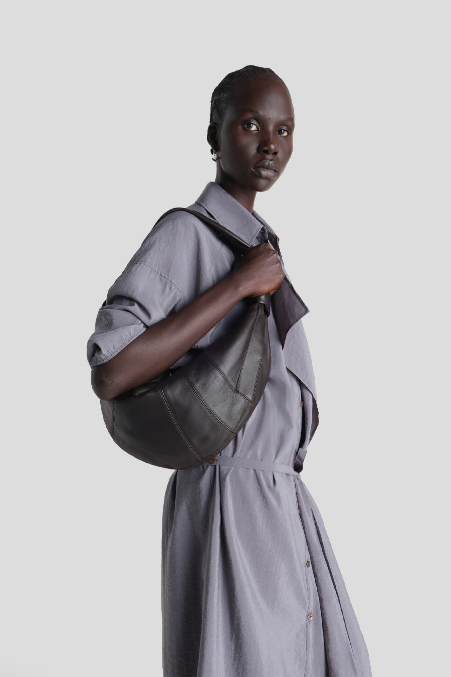 LEMAIRE - FORTUNE CROISSANT BAG NAPPA DARK CHOCOLATE - LE LABO STORE