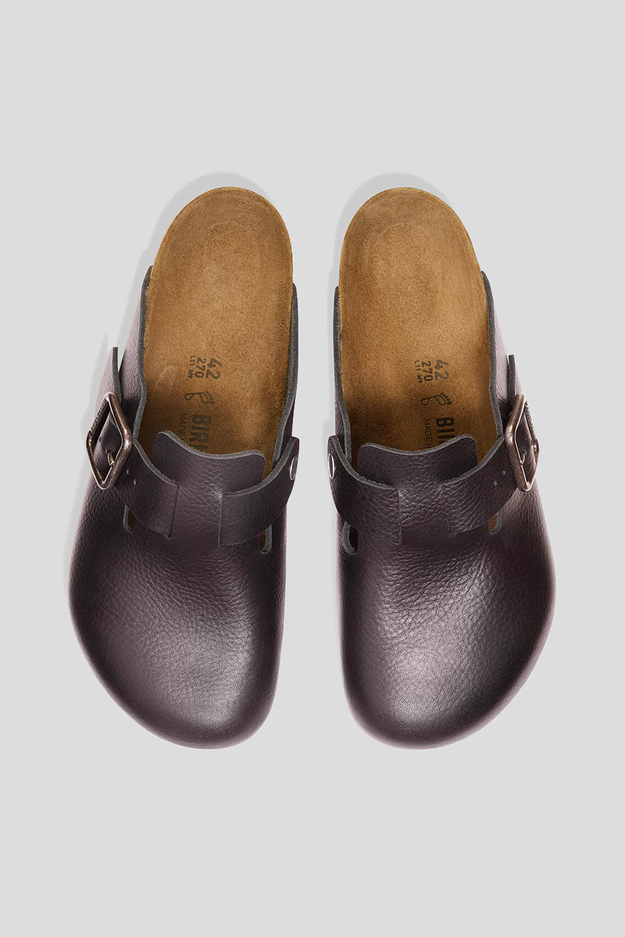 BIRKENSTOCK - BOSTON WIRE BUCKLE LEATHER VINTAGE WOOD BLACK - LE LABO STORE