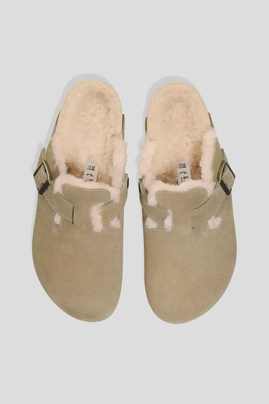 BIRKENSTOCK - TAUPE VL SHEARLING BOSTON MULES - LE LABO STORE