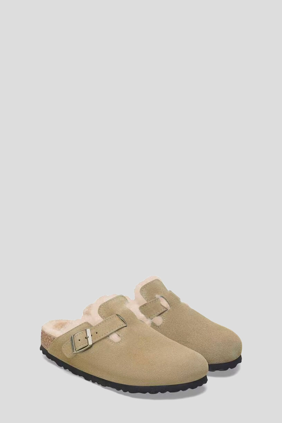 BIRKENSTOCK - TAUPE VL SHEARLING BOSTON MULES - LE LABO STORE