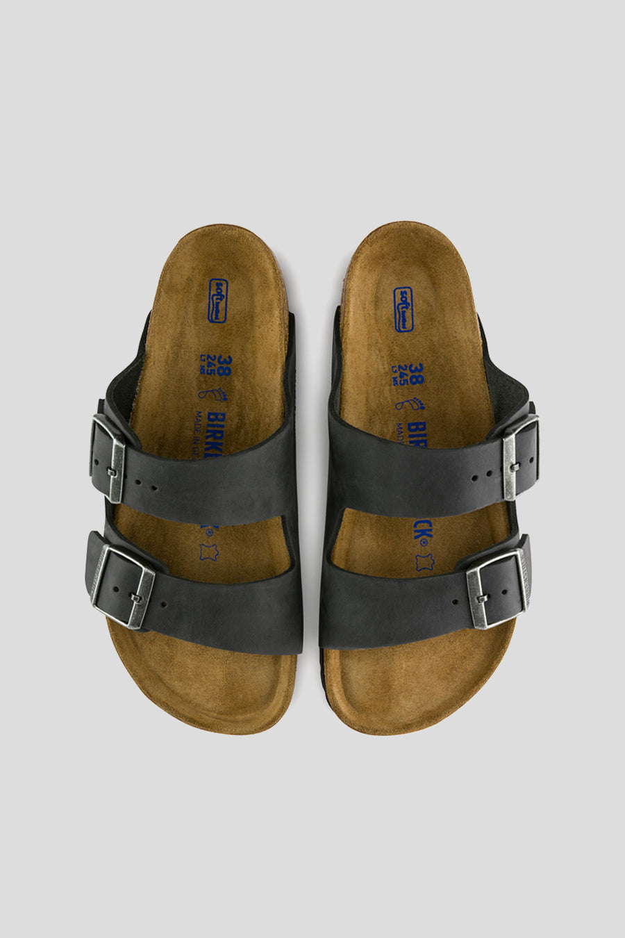 BIRKENSTOCK - BLACK OILED LEATHER ARIZONA BS SANDALS - LE LABO STORE
