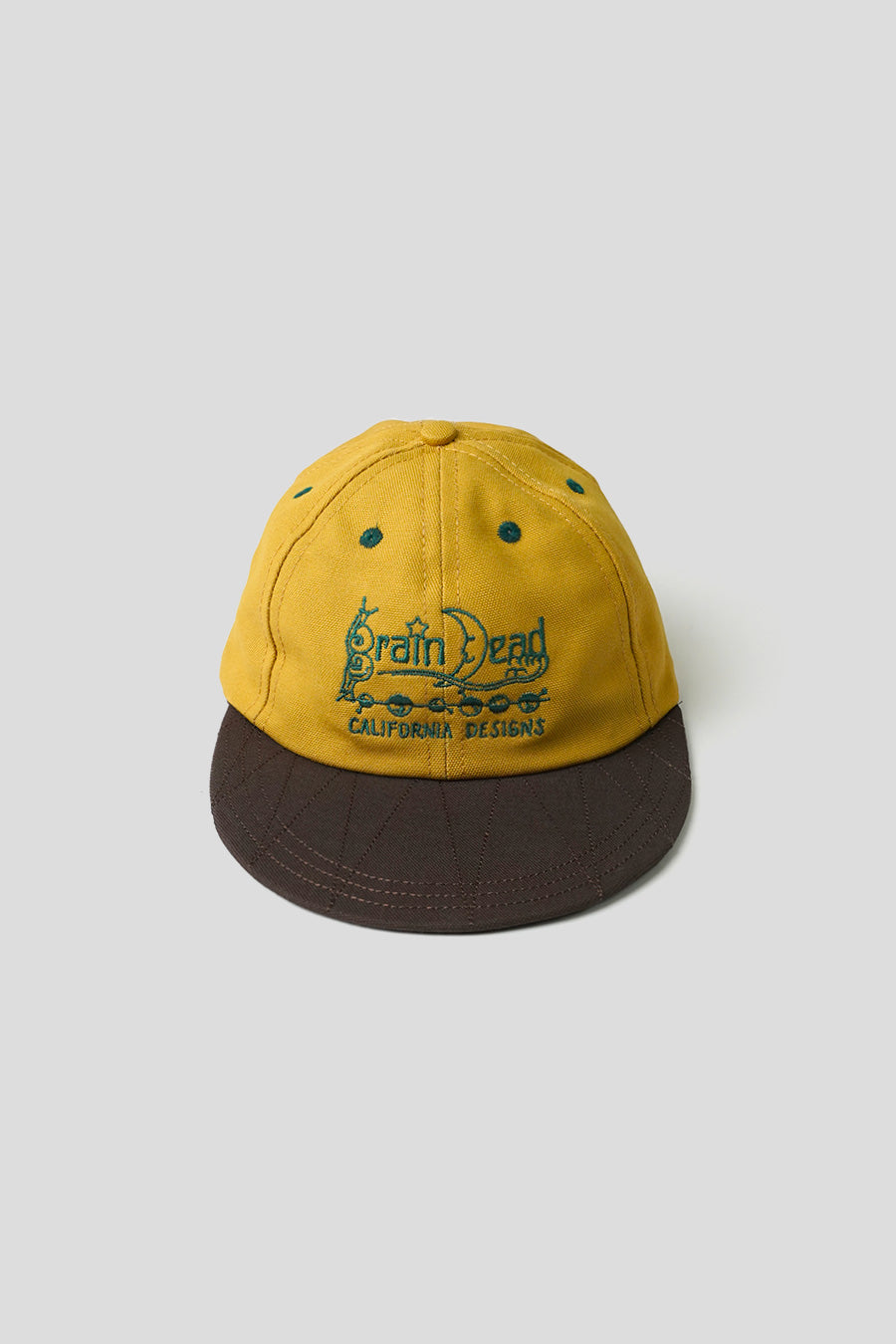 BRAIN DEAD - CASQUETTE CALIFORNIA DESIGNS LONG BRIM JAUNE ET MARRON - LE LABO STORE