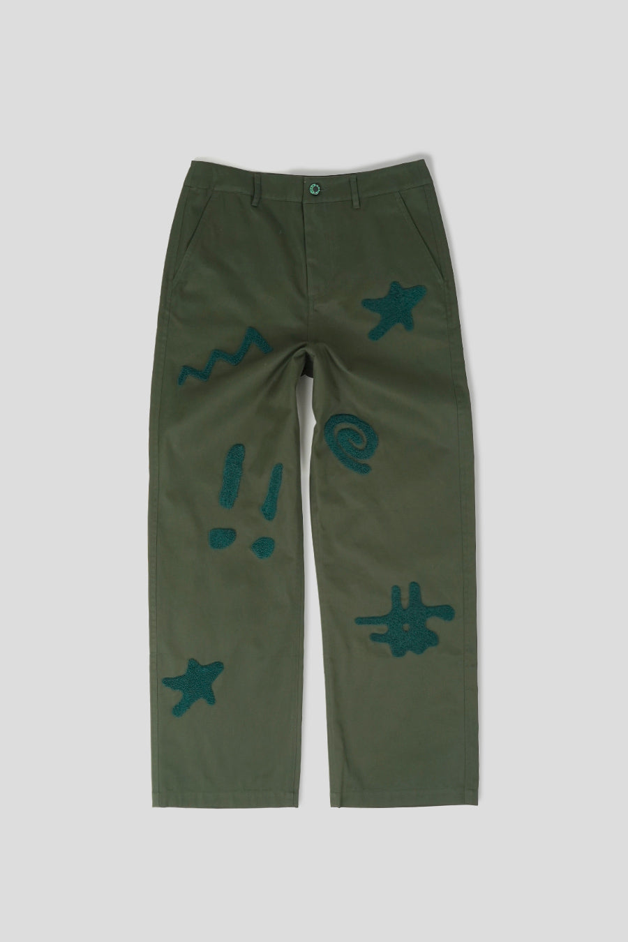 BRAIN DEAD - PANTALON CHENILLE SYMBOLS FOUR POCKET VERT FONCÉ - LE LABO STORE