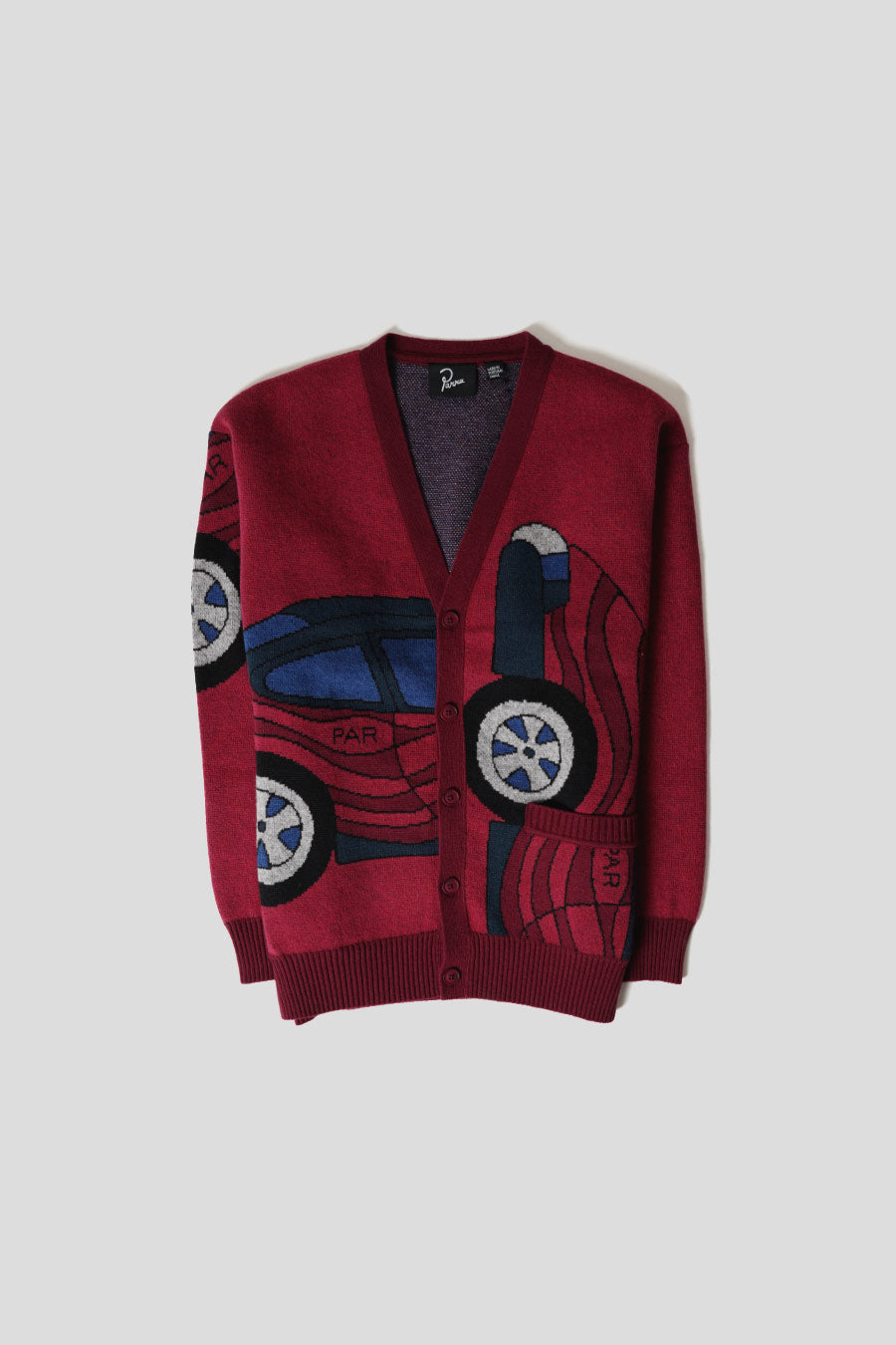 BY PARRA - NO PARKING KNITTED CARDIGAN RED - LE LABO STORE